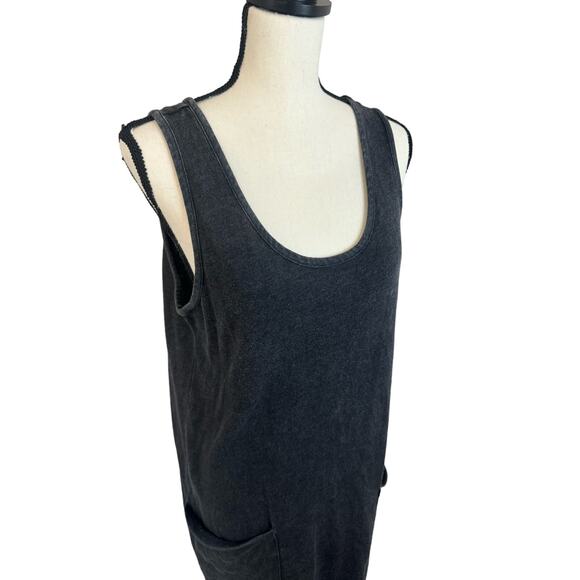 ACDC Juniors XXL (18) Overall Shirt Tank Dress with Pockets Washed Black NWOT - Picture 4 of 5